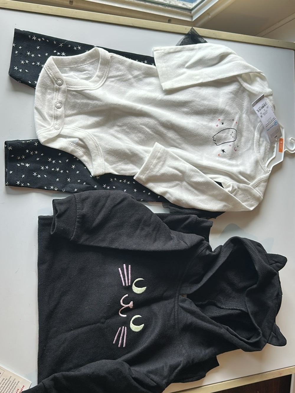 Target Black & White Cat Pajama Top and Bodysuit Set